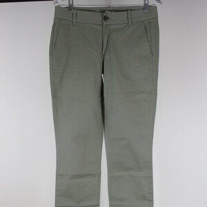 J.Crew Factory Frankie Stretch Pants Size 4 Olive Slim Ankle Chinos Preppy Work